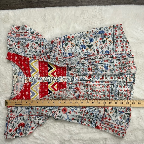 Anthropologie Let Me Be Mixed Print Bandana Top - Picture 5 of 14